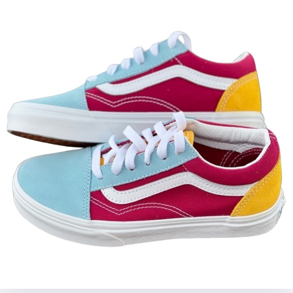 NWT Vans Kids Boys Size 12 Old Skool Primary School Colorblock Lace Up Sneakers - Picture 1 of 9